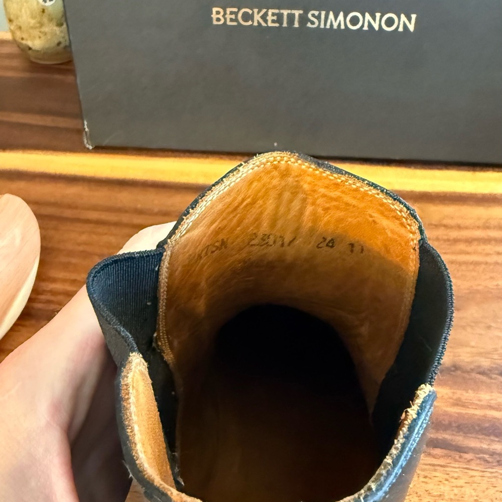 Beckett Siminon - Black Leather Bolton Chelsea Boots - US Mens 11 - Picture 13 of 14